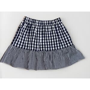 Crewcuts Cotton Blue White Gingham Tiered Skirt Sz 8 Holiday Preppy Academia